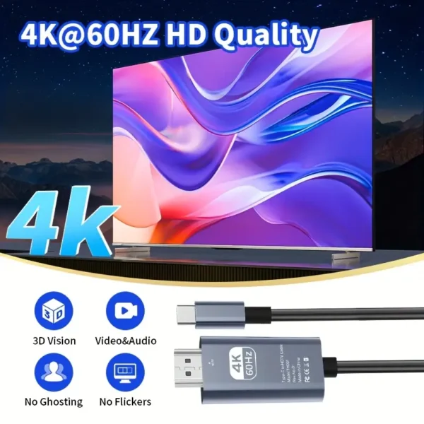 83f2f7df-8412-4cf9-8c75-f47017aca1bd.webp 4K 60Hz HDTV Cable - High-Speed USB Type-C to HDTV Adapter