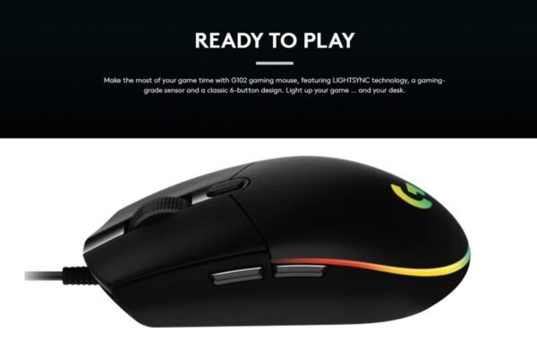 my-11134208-7r98p-lu5v74jhwirh3f.jpg Logitech G102 Light Sync Gaming Wired Mouse | Gaming Grade Sensor | 8k DPI | Light Weight Mouse - Black / White