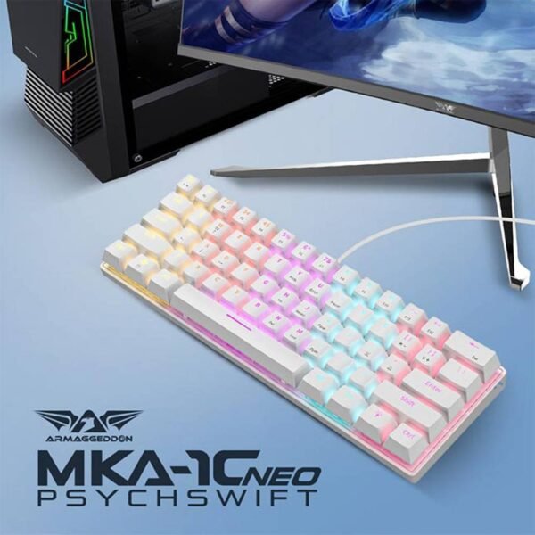 my-11134208-7r98u-lwy60isuxt9s15.jpg Armaggeddon MKA 1C Neo LED Backlight Mechanical Gaming Keyboard 61 Key Hot Swapable Black / White