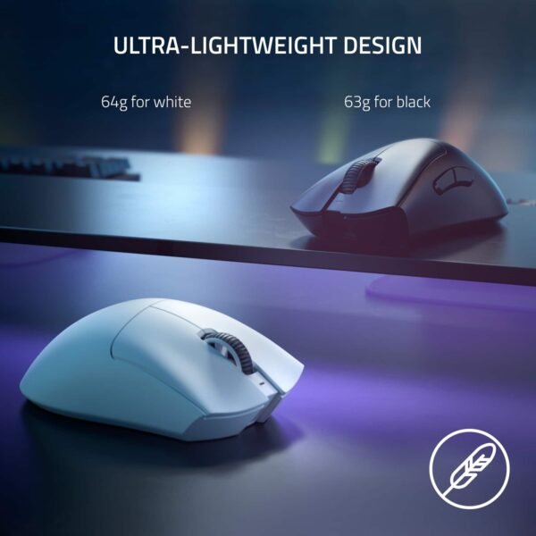 Razer - DeathAdder V3 Pro Lightweight Optical Gaming Mouse with 90 Hour Battery - Wireless - Black