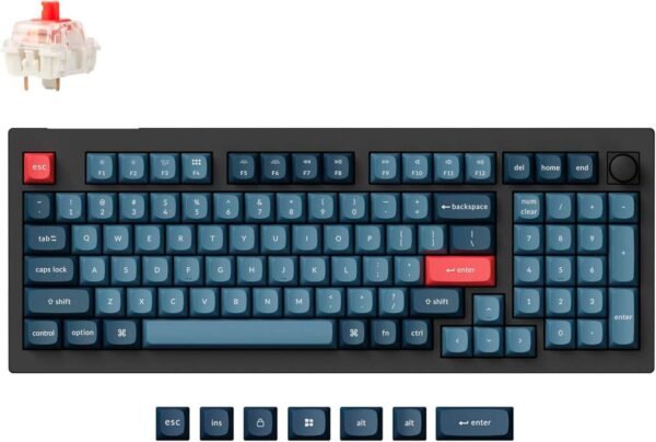 1d98af4b-d9a8-4e99-b90f-cf3ad78bdcf7.jpg Keychron - V5 Max 96% Custom Wireless RGB Mechanical Keyboard with Programmable QMK/VIA Hot-Swappable Red Switch - Black