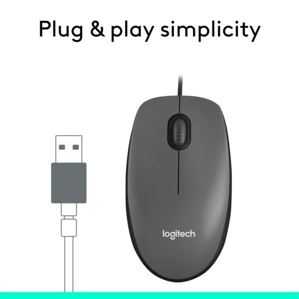 3192d647-1f84-409d-847e-71ac6b3f93a2.jpg Logitech - M100 Wired Optical Ambidextrous PC Mouse with 1000 DPI Optical Tracking - Wired - Gray