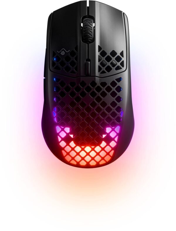 6485246_sd-scaled-1.jpg SteelSeries - Aerox 3 Super Light Honeycomb Wireless RGB Optical Gaming Mouse - Wireless - Onyx