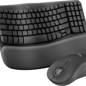 6554353_sd.jpg Logitech - Wave Keys MK670 Combo Ergonomic Wireless Keyboard and Mouse Bundle for Windows/Mac with Integrated Palm-rest - Graphite