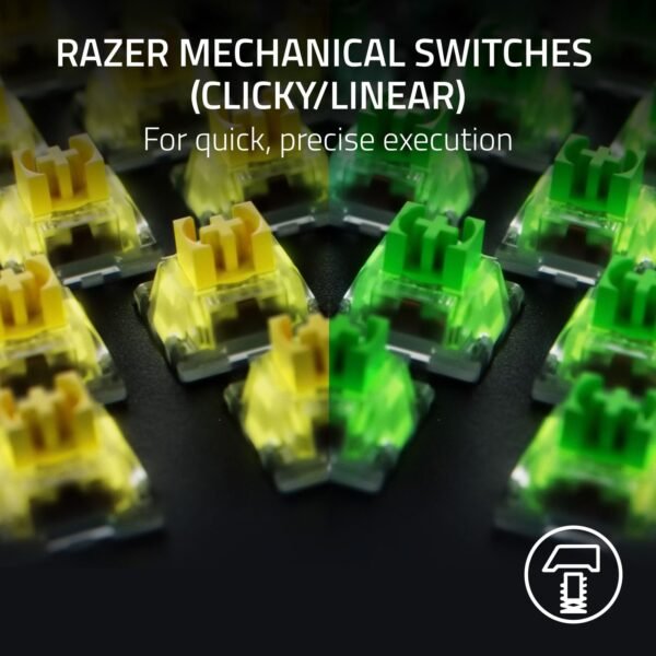 Razer - BlackWidow V4 Full Size Wired Mechanical Green Clicky Switch Gaming Keyboard with Chroma RGB Backlighting - Black